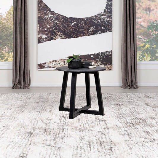 Enlow Side Table – Black Marblelook Round with SmartTop Surface