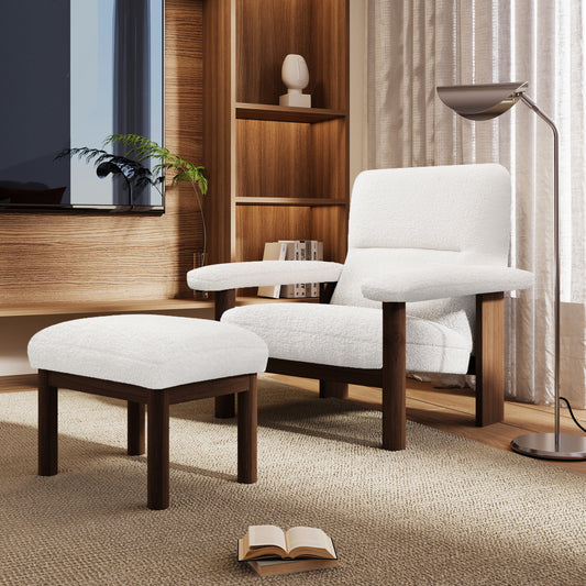 Alvoro Chair Set – Softline Upholstery, FootEase Ottoman, Solidwood Frame