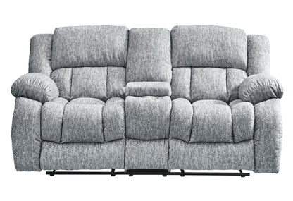 Stonic™ Grey Console Reclining Loveseat – Dual Recliners with Center Storage & Cup Holders
