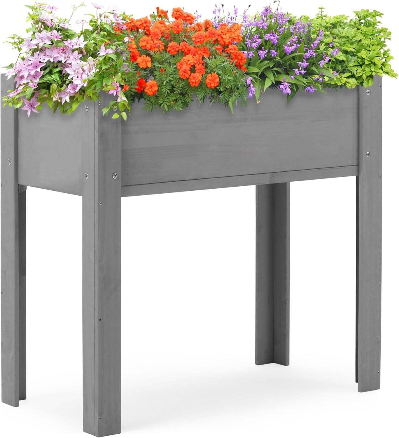 Lunra Planter – 31" Raised Garden Box with Wooden Legs