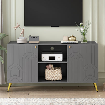 Uvalo Mini Console – 55" Modern TV Stand with Shelf + Anti-Tip