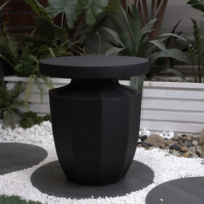 Tenza Garden End Table – 20.3" Faux Terrazzo Accent for Patio or Indoor Decor