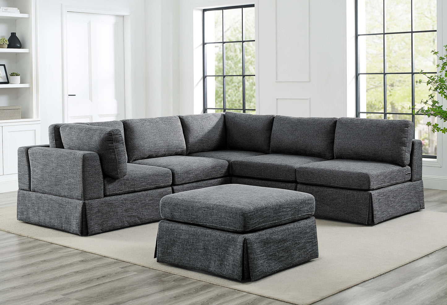 6-Piece Modular Comfort Lounge – Upholstered Sectional Sofa for Spacious Living Areas