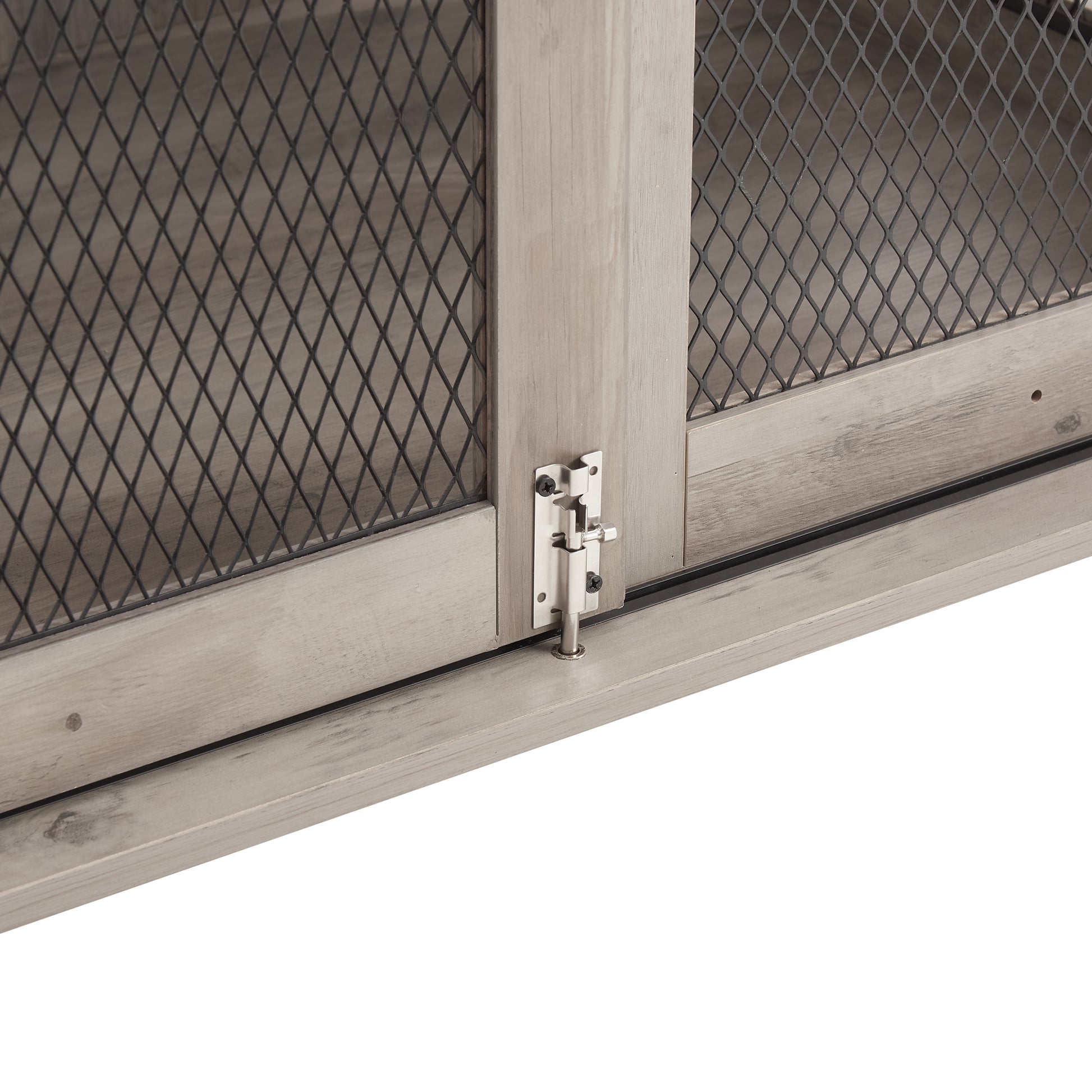 Hollo Farmhouse Crate – Gray Dog Kennel Table with Sliding Barn Door & Flip - Top Divider - JUSTLIVE NESTJUSTLIVE NEST