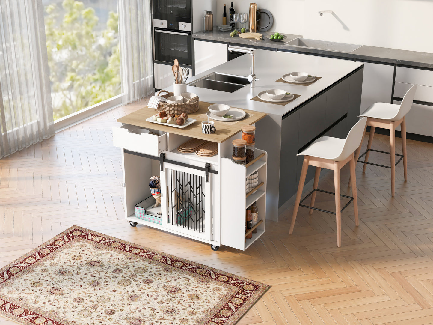 Hollo Pet Island Crate – Dog Kennel with Kitchen Countertop & End Table Style Base - JUSTLIVE NESTJUSTLIVE NEST