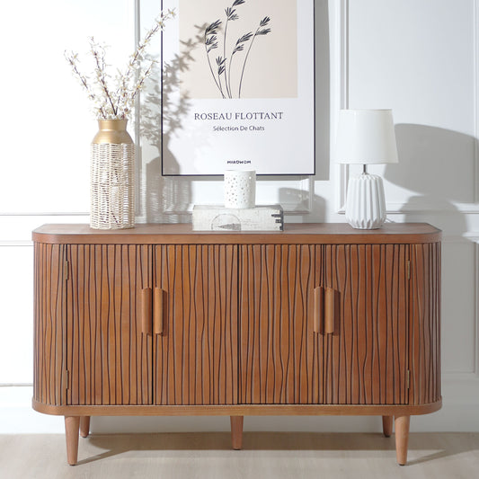 Stravelle Quad Console – 4-Door White Buffet Cabinet