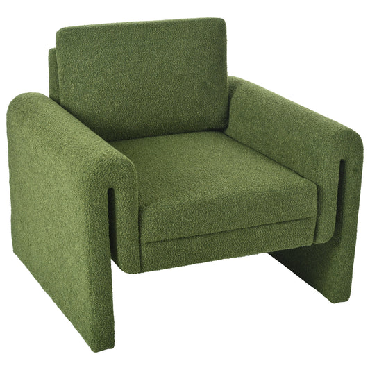 Elvora Chair – Mossloop Bouclé, Solidblend Frame, Comflair Silhouette