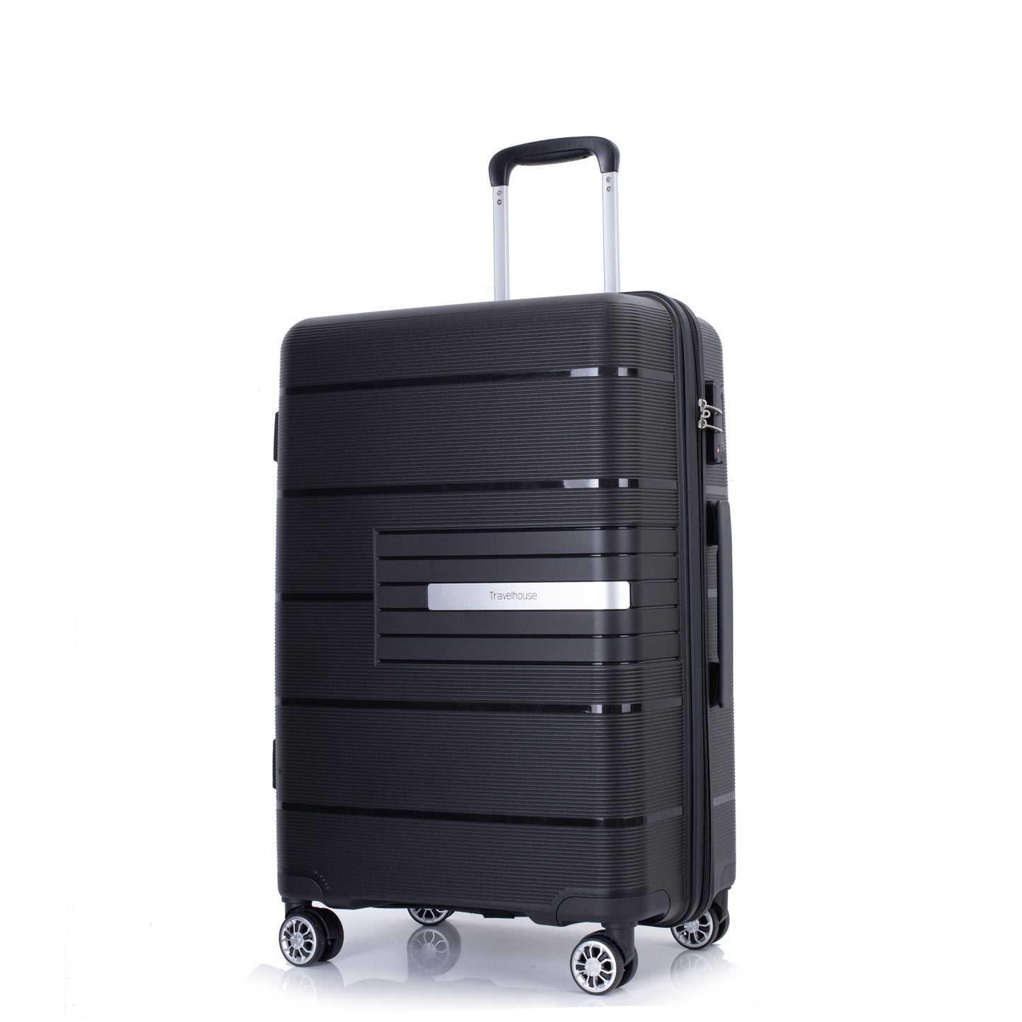 Jetera 3 - Piece Polypropylene Luggage Set – Black Hardshell with Double Spinner Wheels & TSA Lock - JUSTLIVE NESTJUSTLIVE NEST