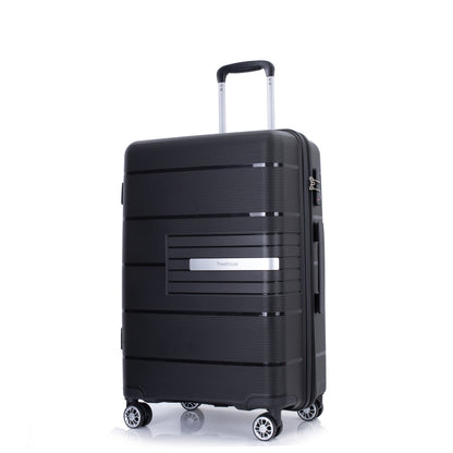 Jetera 3 - Piece Polypropylene Luggage Set – Black Hardshell with Double Spinner Wheels & TSA Lock - JUSTLIVE NESTJUSTLIVE NEST