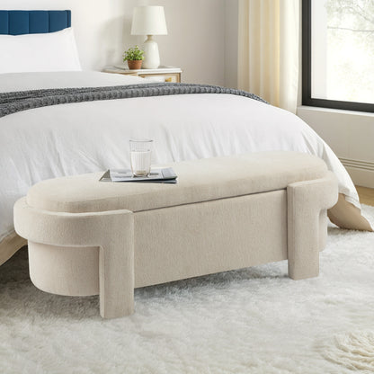 Varnin Bench – Sandveil Upholstery, DeepNest Storage Base