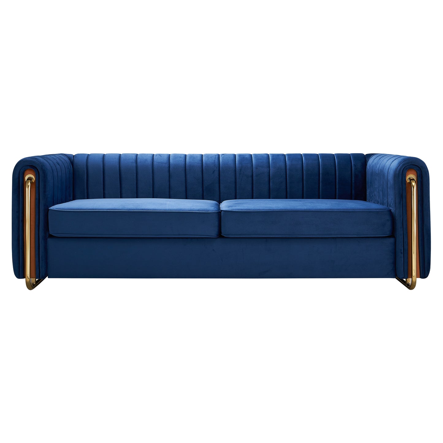 NestEdge ‘VeluNest” 84” Velvet Sofa – Soft Blue Lounge | Modern Comfort