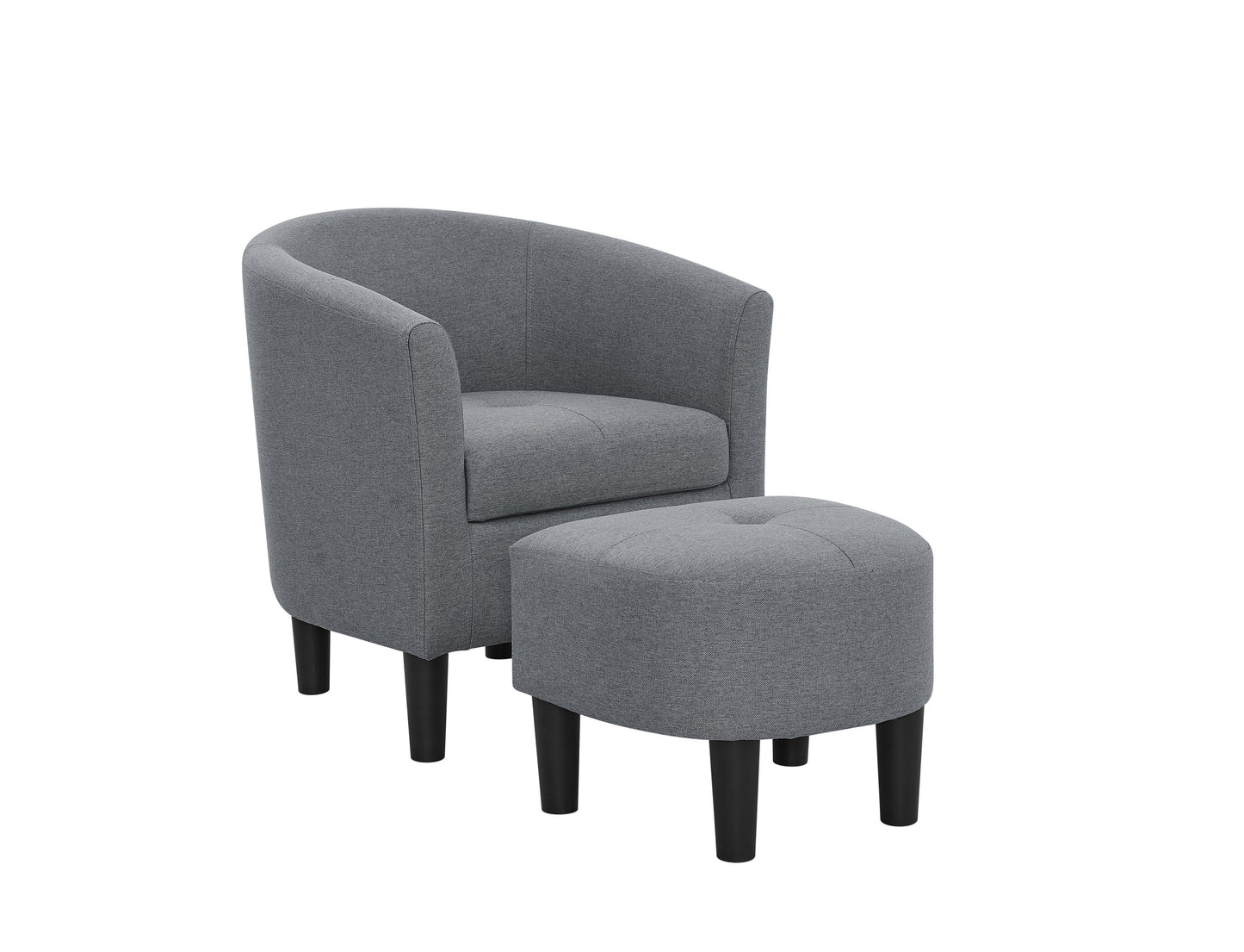 Molvyn Chair Set – Mosswave Texture, Roundrest Ottoman Base