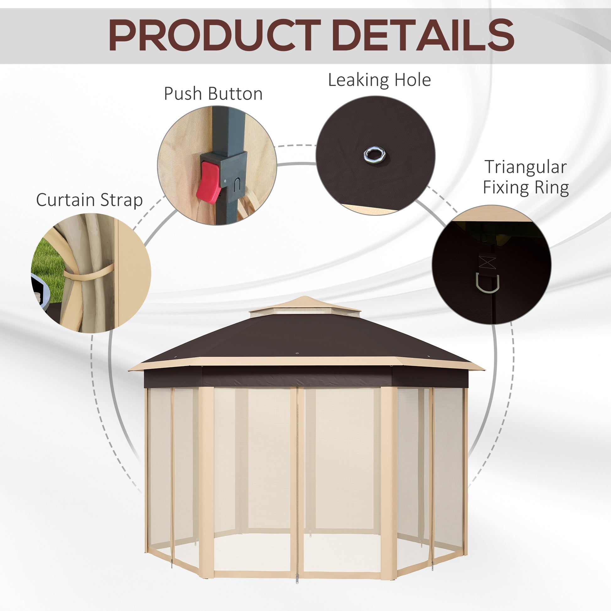 Solair 10' Cantilever Umbrella – Outdoor Hanging Shade with UV Shield & Tilt Stand (Brown) - JUSTLIVE NESTJUSTLIVE NEST