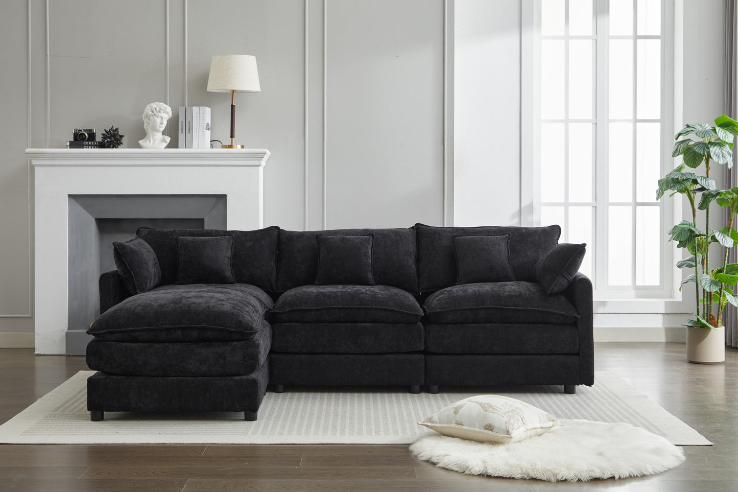 3-Seat Lounge Set – Modern Comfort Sofa with Relax Ottoman