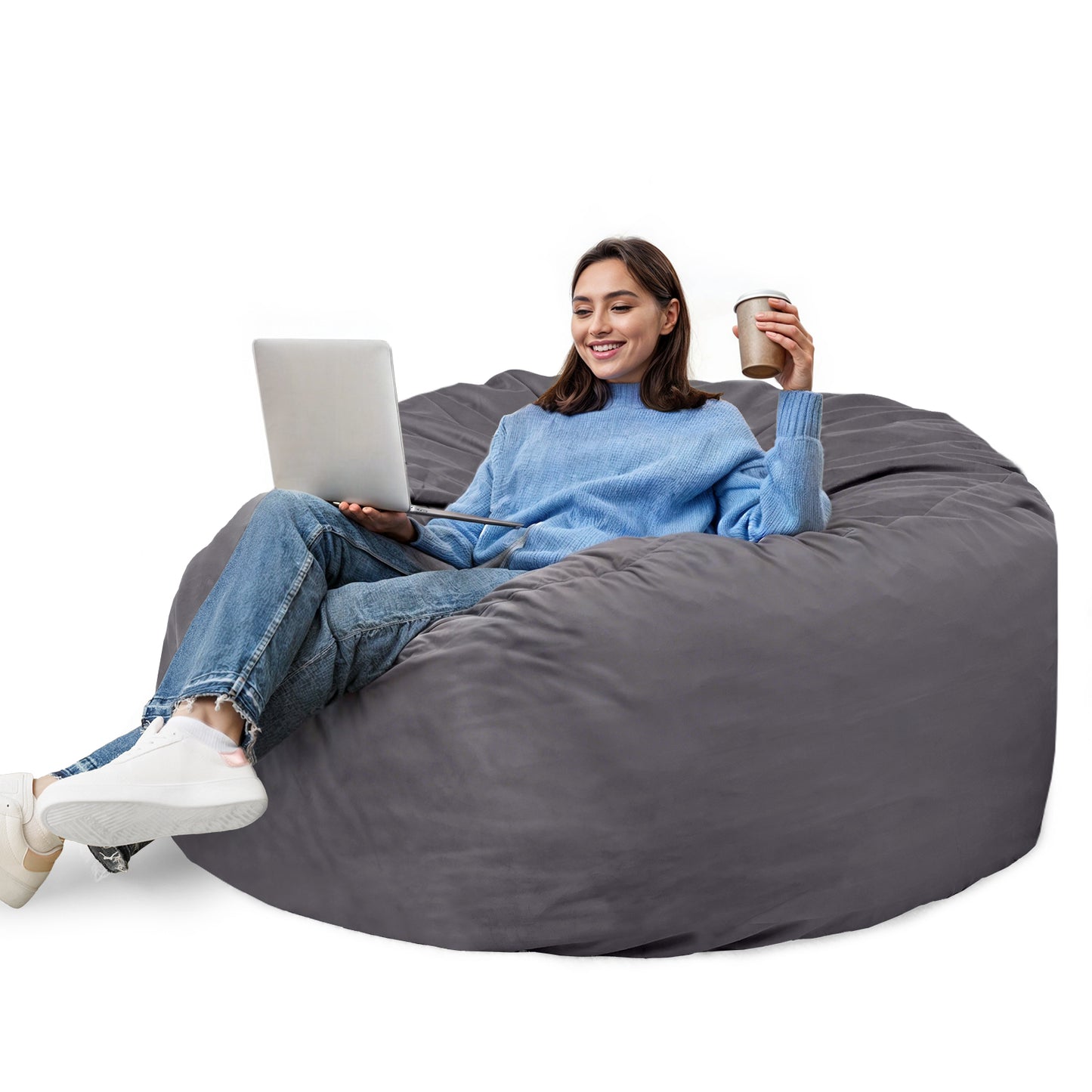 Tondo Bean Sofa – 4' Oversized Washable Bean Chair for Adults and Kids