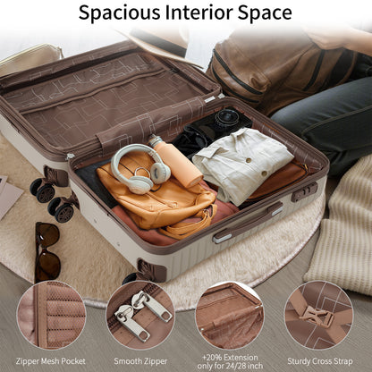 Jetera 4 - Piece ABS Travel Set – Lightweight Hard Shell Luggage with Spinner Wheels, Packing Cubes & TSA Lock (16/20/24/28") - JUSTLIVE NESTJUSTLIVE NEST