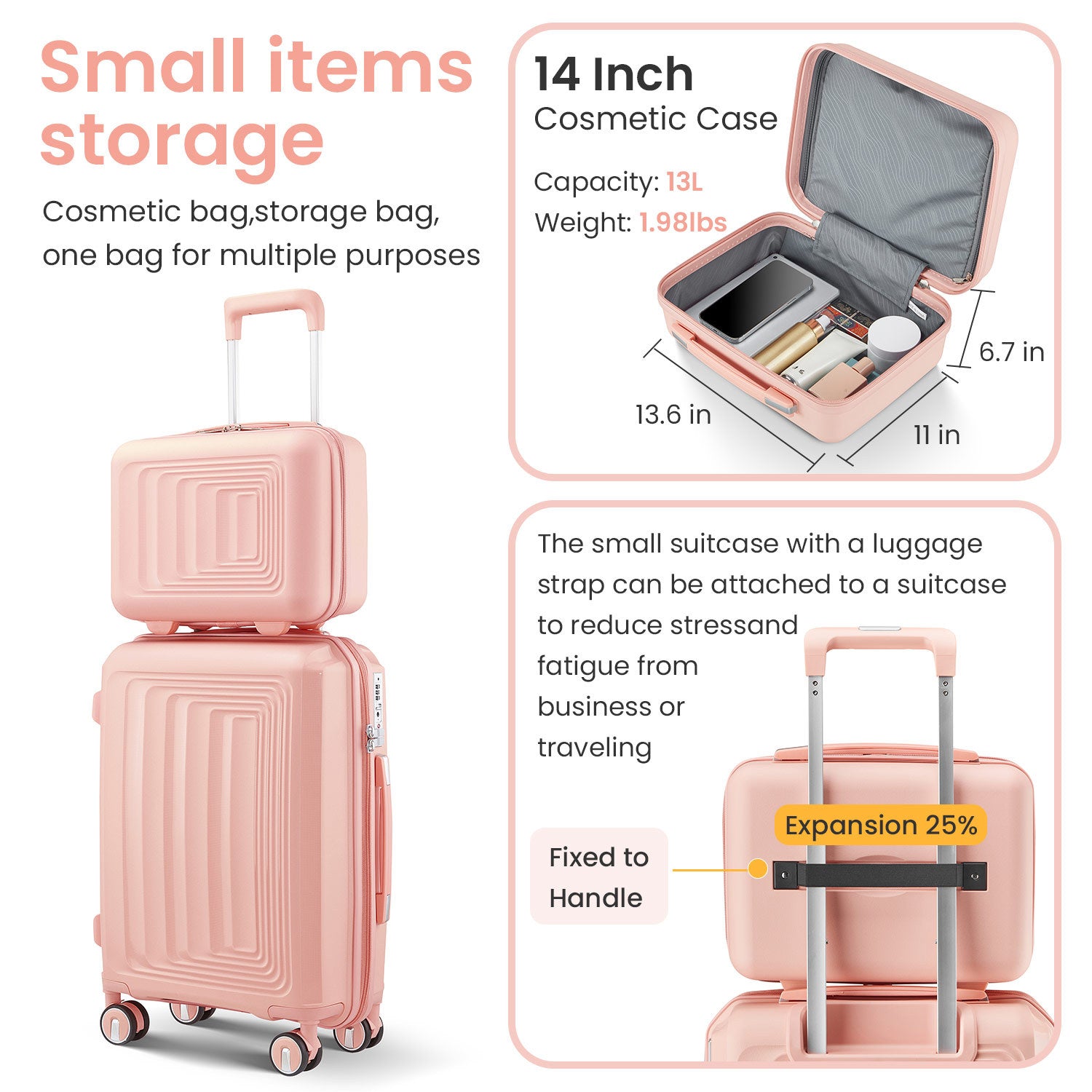 Jetera 4 - Piece Expandable Travel Set – Hard Shell Suitcases with Spinner Wheels & TSA Lock (14"/20"/24"/28") - JUSTLIVE NESTJUSTLIVE NEST