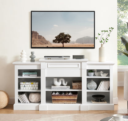 Stravion XL Console – 65.75" White TV Cabinet with Deep Storage