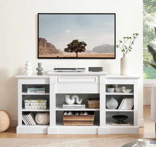 Stravion XL Console – 65.75" White TV Cabinet with Deep Storage