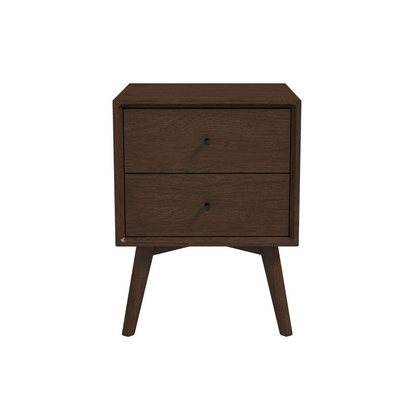 Caroline Chest – Dark Brown 2-Drawer Mid-Century Nightstand (23.6" H)
