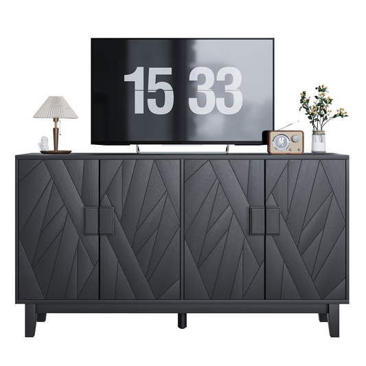 Velno Buffet Cabinet – Black Medieval Modern Side Cabinet for Entry, Dining, or Corridor