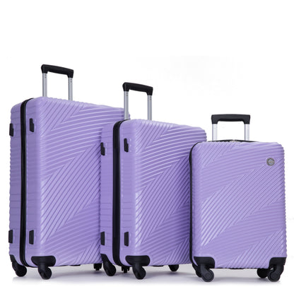 Jetera 3 - Piece Luggage Set – Light Purple PC+ABS Suitcases with Spinner Wheels & Travel Hooks (20/24/28") - JUSTLIVE NESTJUSTLIVE NEST