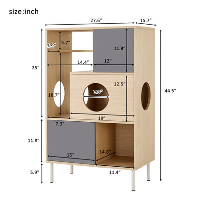 Nuvio Cat Bookcase Tower – Modern Tree - Shelf Combo with Storage & Climbing Platforms - JUSTLIVE NESTJUSTLIVE NEST