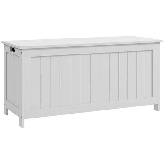 Harkey 39" Storage Chest – White Wooden Box with Safety Hinges & Lid Support