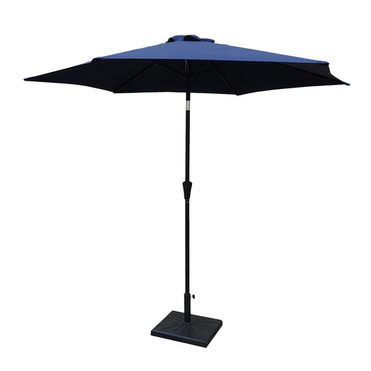 Solair 8.8' Aluminum Patio Umbrella – Navy Blue Shade with Crank Lift, Tilt & Resin Base