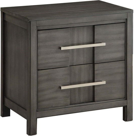 Stravelle Side Table – Gray Transitional Nightstand with Simple Framing