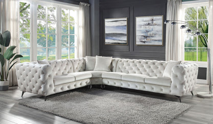 Atronia Lounge – Plush Fabric Sofa with Accent Pillows (Beige)