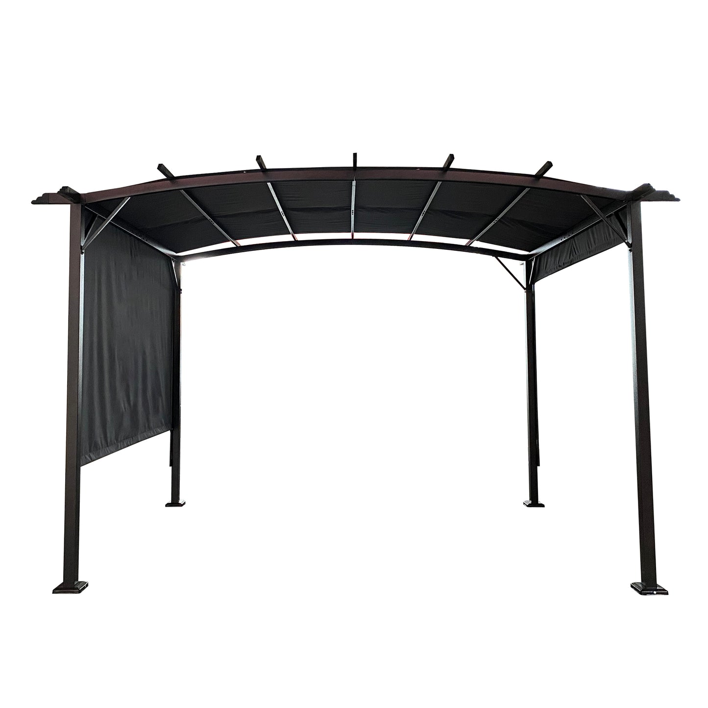 Valano 12x9' Pergola Gazebo – Steel Frame with Retractable Canopy for Backyard or Patio