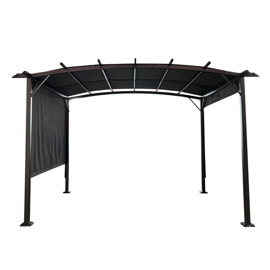 Valano 12x9' Pergola Gazebo – Steel Frame with Retractable Canopy for Backyard or Patio