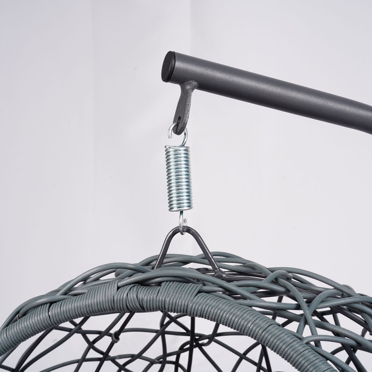 Nuvio Cat Swing Lounge – Green Hanging Egg Bed with Rattan Look, Stand & Cushion - JUSTLIVE NESTJUSTLIVE NEST