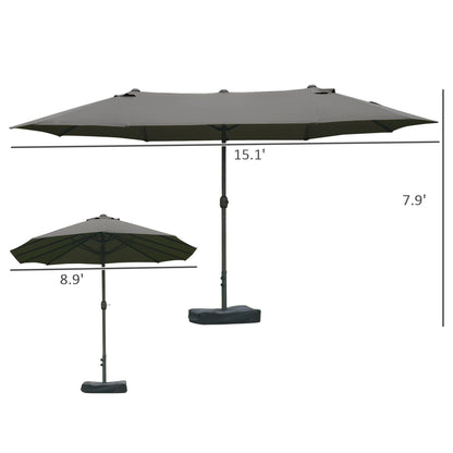 Solair 10' LED Offset Umbrella – Cantilever Patio Shade with Solar Lights, Power Bank & 360° Tilt (Khaki) - JUSTLIVE NESTJUSTLIVE NEST