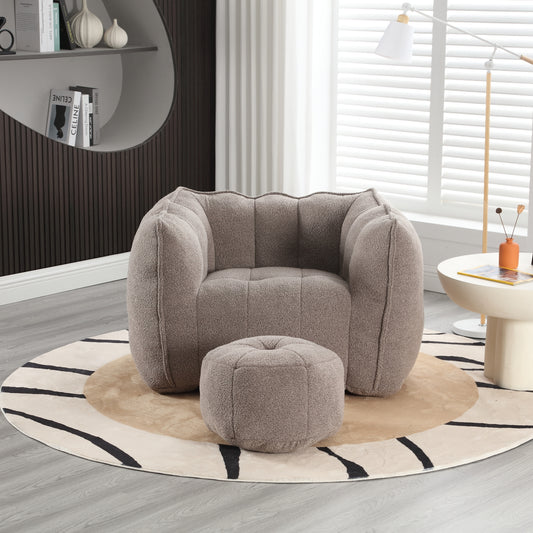 Spara Plus Lounger – Square Foam Sofa with Footstool, for Gaming & Reading
