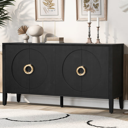 Luxora Veneer Cabinet – Fir Textured Sideboard for Entryway, Corridor, or Study