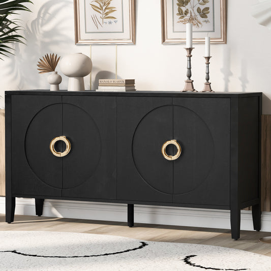 Luxora Veneer Cabinet – Fir Textured Sideboard for Entryway, Corridor, or Study