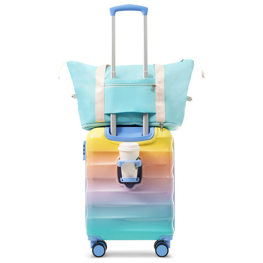Jetera 2 - Piece Carry - On Set – 20" Glossy Hardshell Suitcase with Cup Holder, Spinner Wheels & TSA Lock - JUSTLIVE NESTJUSTLIVE NEST