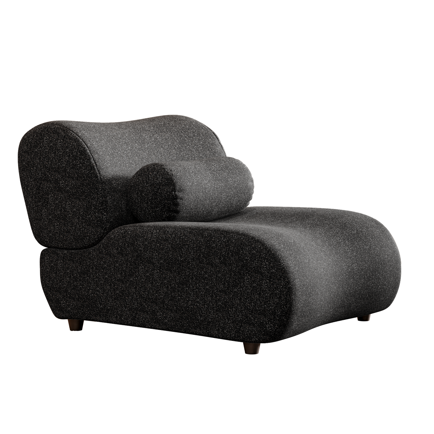 Vellin Modular Sofa – Black Chenille 36" Seat with Moveable Lumbar Pillow