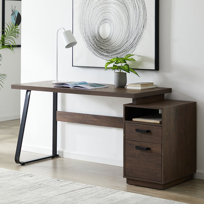 Filerra XL Desk – 65'' Writing Table with Drawers and Hanging File Slots