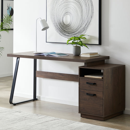 Filerra XL Desk – 65'' Writing Table with Drawers and Hanging File Slots