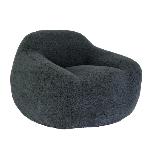 Vesta Cloud Chair – Light Grayish Green Teddy Bean Sofa with Armrests and Plush Foam