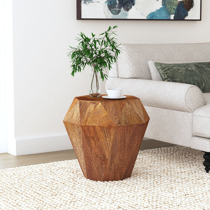 Pringle Side Table – Naturashade OctaCut in Solid Mangowood