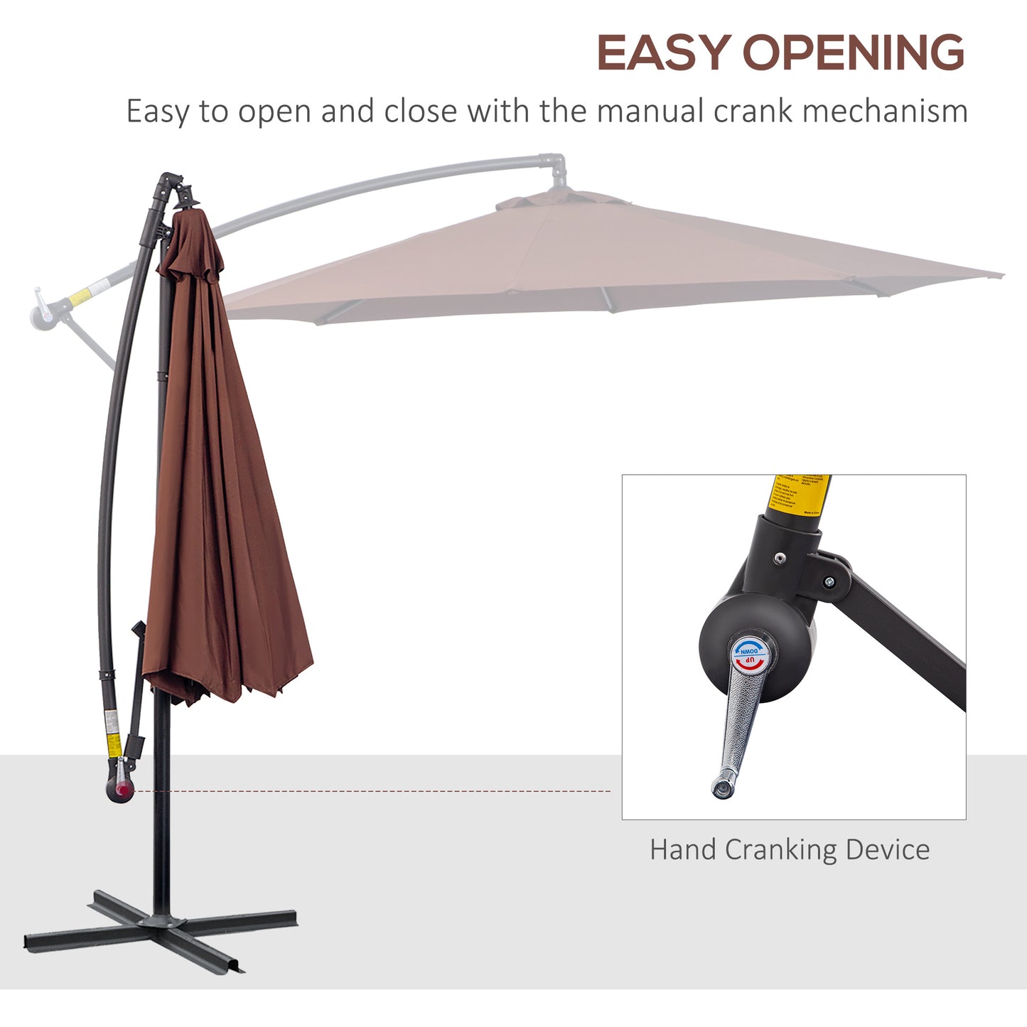 Solair 10' Cantilever Umbrella – Square Hanging Shade with Tilt & 360° Rotation (Red) - JUSTLIVE NESTJUSTLIVE NEST