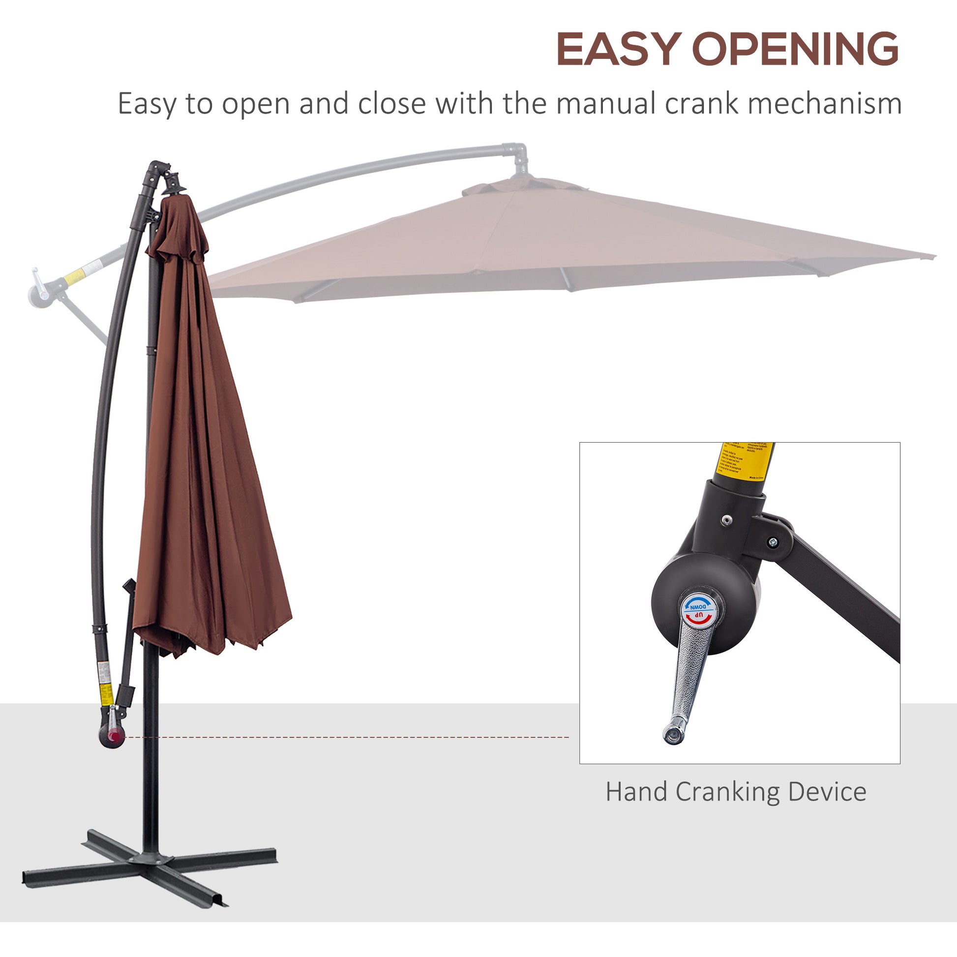 Solair 10' Cantilever Umbrella – Square Hanging Shade with Tilt & 360° Rotation (Red) - JUSTLIVE NESTJUSTLIVE NEST