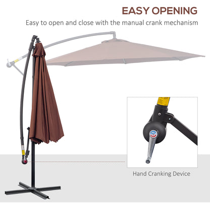 Solair 10' Cantilever Umbrella – Square Hanging Shade with Tilt & 360° Rotation (Red) - JUSTLIVE NESTJUSTLIVE NEST