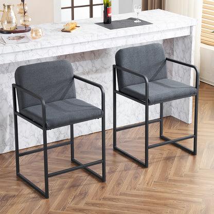 Tavuro Stools (2pc) – Charveil Upholstery, Steelcrest Frame