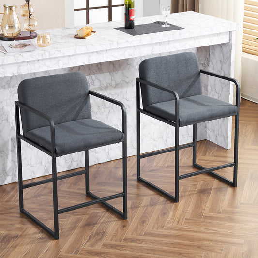 Tavuro Stools (2pc) – Charveil Upholstery, Steelcrest Frame