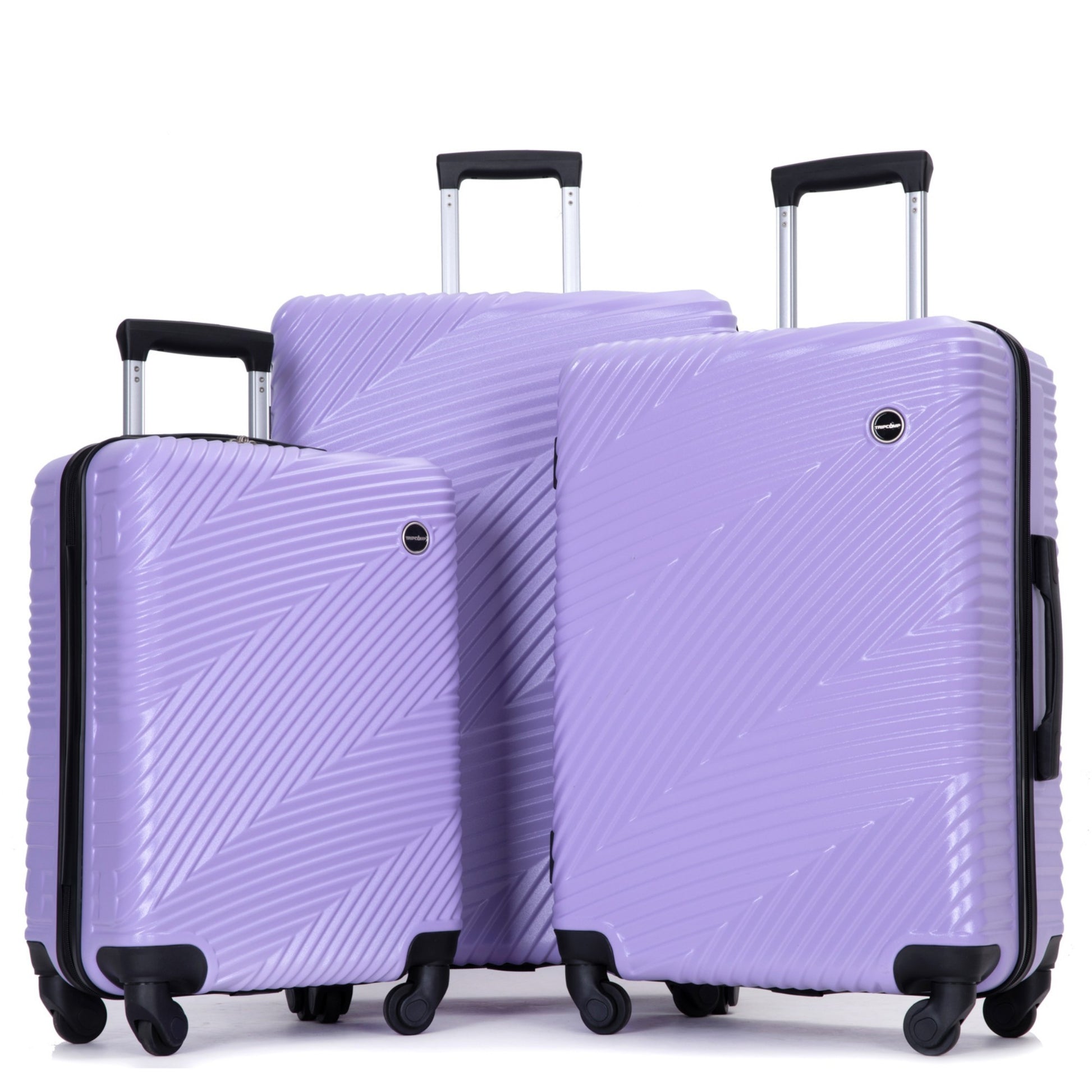 Jetera 3 - Piece Luggage Set – Light Purple PC+ABS Suitcases with Spinner Wheels & Travel Hooks (20/24/28") - JUSTLIVE NESTJUSTLIVE NEST